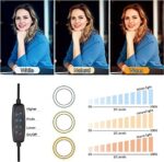 Ringlicht Handy Laptop Videokonferenzen Licht, Evershop Upgrade 8” Ringleuchte mit Stativ LED Ring Light Tisch Selfie Lichtring Ringlapme mit Handystativhalter für Video,Fotografie,Tiktok,Zoom Usw – Bild 5