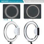 NEEWER Ringlicht mit Stativ Set 18 Zoll/45cm Aussen 55W 5600K Dimmbare LED Ringleuchte mit Bluetooth Fernbedienung für Handy/Kamera für YouTube TikTok Self Porträt Foto,Tätowierer,Make up,Salons – Bild 5