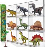 TEMI Dinosaurier Spielzeugfigur mit Aktivität Spielmatte &Bäume, pädagogisch realistisches Dinosaurier-Spielset zur Schaffung Einer Dino-Welt mit T-Rex, Triceratops, Velociraptor für Kinder 3+ – Bild 2