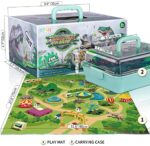 TEMI Dinosaurier Spielzeugfigur mit Aktivität Spielmatte &Bäume, pädagogisch realistisches Dinosaurier-Spielset zur Schaffung Einer Dino-Welt mit T-Rex, Triceratops, Velociraptor für Kinder 3+ – Bild 8