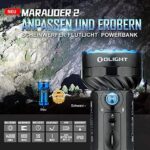 OLIGHT X7R Marauder 2 LED Taschenlampe, Super Hell 14000 Lumen Wiederaufladbare USB Grosse Taschenlampe mit Strahler und Flutlicht, 800 Meter Leuchtweite, 7modi,Schwarz – Bild 2
