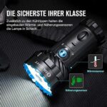 OLIGHT X7R Marauder 2 LED Taschenlampe, Super Hell 14000 Lumen Wiederaufladbare USB Grosse Taschenlampe mit Strahler und Flutlicht, 800 Meter Leuchtweite, 7modi,Schwarz – Bild 6