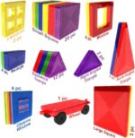 Desire Deluxe Magnetische Bausteine Magnet Montessori Spielzeug für Kinder, Magnetbausteine für Jungen und Mädchen, 3 4 5 6 7 8 Jahre alt, 57pc Set – Bild 4