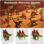 TEMI Dinosaurier Spielzeugfigur mit Aktivität Spielmatte &Bäume, pädagogisch realistisches Dinosaurier-Spielset zur Schaffung Einer Dino-Welt mit T-Rex, Triceratops, Velociraptor für Kinder 3+ – Bild 5