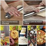 Super Kitchen Nudelholz Einstellbares Edelstahl Teigroller, Antihaft Metall Nudelhölzer Fondant Teigrolle mit abnehmbare Ringe in 5 Grössen, Backzubehör Rolling Pin für Pizza, Cookie, Gebäck Teig – Bild 5