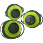 Bergmeister® Faltbares Schüssel Set 3in1 mit Abtropfsieb/Nudelsieb 1,7L / 2,8L Multifunktional Spülmaschinenfest Platzwunder für jedes Zuhause sowie Outdoor Camping Küche – Bild 4