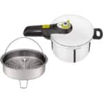 Tefal Secure 5 Schnellkochtopf P25307 | inklusive Dampfkorb mit Dreifuss | 6 L Fassungsvermögen | Hochwertiger Edelstahl | 5-Fach Sicherheitssystem | Geeignet für alle Herdarten, inklusive Induktion