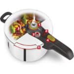 Tefal Secure 5 Schnellkochtopf P25307 | inklusive Dampfkorb mit Dreifuss | 6 L Fassungsvermögen | Hochwertiger Edelstahl | 5-Fach Sicherheitssystem | Geeignet für alle Herdarten, inklusive Induktion – Bild 5