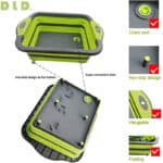 D L D Collapsible Cutting Board with Colander Containers, Foldable Food Grade Silicone Dish Tub Chopping Board, Washing Basin Draining Basket Strainer for Home Kitchen Camping Picnic BBQ – Bild 5