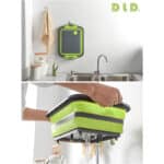 D L D Collapsible Cutting Board with Colander Containers, Foldable Food Grade Silicone Dish Tub Chopping Board, Washing Basin Draining Basket Strainer for Home Kitchen Camping Picnic BBQ – Bild 6