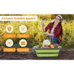 D L D Collapsible Cutting Board with Colander Containers, Foldable Food Grade Silicone Dish Tub Chopping Board, Washing Basin Draining Basket Strainer for Home Kitchen Camping Picnic BBQ – Bild 8