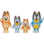 Bluey and Family Bingo, Bandit and Chilli 4 Figure pack - Bluey and Friends: Bluey, Coco, Snickers and Honey 4 Figure Pack