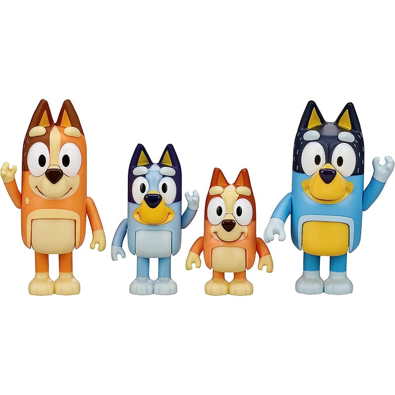 family Bluey and Family Bingo, Bandit and Chilli 4 Figure pack - Bluey and Friends: Bluey, Coco, Snickers and Honey 4 Figure Pack – Bild 1