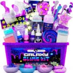 Original Stationery Galaxy Slime Kit mit Glow in The Dark Kleber und Sternen- Glitter & Galactic ! DIY Galaxie-Schleim Set um im Dunkeln Leuchtendem Galaktischen Schleim Machen
