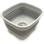 SAMMART 9.1L Collapsible Dishpan with Draining Plug - Foldable Washing Basin - Portable Dish Washing Tub - Space Saving Kitchen Storage Tray – Bild 5