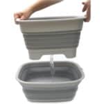 SAMMART 9.1L Collapsible Dishpan with Draining Plug - Foldable Washing Basin - Portable Dish Washing Tub - Space Saving Kitchen Storage Tray – Bild 6