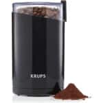 Krups F20342 Kaffeemühle und Gewürzmühle in Einem | Leistungsstarker Motor | Mahlgrad variabel | 75g Füllmenge | Schlagmesser aus Edelstahl | Sicherheitsdeckel | Anti-Rutsch-Füsse | Schwarz