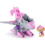 PAW PATROL Dino Rescue Skyes Basis Fahrzeug mit Rückzieh-Mechanismus, inklusive Hundefigur und Überraschungs-Dino, Spielzeug für Kinder ab 3 Jahren