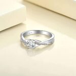 YL Verlobungsring Ehering 925 Sterling Silber mit 5MM 5A Zirkonia Unendlichkeit Ring für Damen – Bild 5