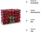 ilauke 100 Weihnachtskugeln Christbaumkugeln Set changierend glänzend glitzernd matt Christbaumschmuck bis Ø 6 cm -Baumschmuck Kunststoff Weihnachten Deko Anhänger – Bild 10