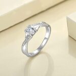 YL Verlobungsring Ehering 925 Sterling Silber mit 5MM 5A Zirkonia Unendlichkeit Ring für Damen – Bild 4
