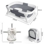 Baby Badewanne Faltbare Babybadewanne, Baby Bathtub Babywanne Wanne Faltbar mit Badewannen Stützkissen Sitzmatte, Rutschfeste Tragbare Reisedusche Badebecken Duschwanne für Neugeborene Kleinkinder – Bild 6