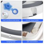 Baby Badewanne Faltbare Babybadewanne, Baby Bathtub Babywanne Wanne Faltbar mit Badewannen Stützkissen Sitzmatte, Rutschfeste Tragbare Reisedusche Badebecken Duschwanne für Neugeborene Kleinkinder – Bild 7