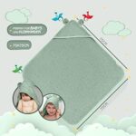 FUCHSUNDPANDA ® Kapuzenhandtuch Baby EXTRA dick, warm & weich | 75x75cm Babyhandtuch mit Kapuze (100% Bambus) | Baby Handtuch Kapuze mit toller Geschenkverpackung – Bild 4