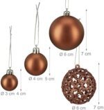 Relaxdays Weihnachtskugeln 100er Set, Weihnachtsdeko, matt, glänzend, glitzernd, Christbaumkugel ∅ 3, 4 & 6 cm – Bild 4