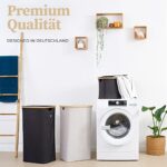 HENNEZ 100L Wäschekorb mit Deckel - herausnehmbaren Wäschesack Wäschesammler schmal - Wäschebox Waschekorbsammler Wäschesortierer - Wäschetruhe, laundry baskets Wäsche Korb – Bild 8