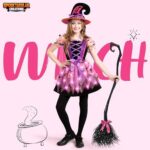 Spooktacular Creations Kid Hexe Kostüm, Mädchen Light Up Hexe Kostüm mit Hut, Kleinkind Halloween Dress Up – Bild 3