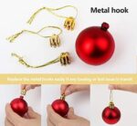 ilauke 100 Weihnachtskugeln Christbaumkugeln Set changierend glänzend glitzernd matt Christbaumschmuck bis Ø 6 cm -Baumschmuck Kunststoff Weihnachten Deko Anhänger – Bild 5