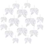FEPITO 16 Stücke Weiss Weihnachtsschmuck Fantasie Engel Weisse Feder Flügel Ornament für Weihnachtsfeier Dekoration DIY Handwerk – Bild 7