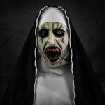 FUFRE Halloween Maske, The Nonne Maske, Halloween Masken Horror Totenkopf Maske Latex Nonne Maske Halloween Schädel Maske für Halloween Kostüm Cosplay Party Totenkopf Halloween Deko – Bild 3