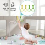 Uanlauo laufstall baby mit Spielmatte,150x150cm laufgitter baby,XXL Kinder laufgitter,Innen&Aussen Baby Laufstall mit Reissverschlusstür,Baby-Aktivitätsbereich mit 4 Ziehringen – Bild 4