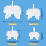 FEPITO 16 Stücke Weiss Weihnachtsschmuck Fantasie Engel Weisse Feder Flügel Ornament für Weihnachtsfeier Dekoration DIY Handwerk – Bild 2