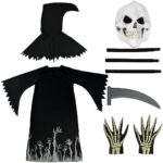 Spooktacular Creations Sensenmann Grim Reaper Kinderkostüm, Deluxe Glow in The Dark Phantom Kinder Kostüm – Bild 3