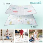 Uanlauo laufstall baby mit Spielmatte,150x150cm laufgitter baby,XXL Kinder laufgitter,Innen&Aussen Baby Laufstall mit Reissverschlusstür,Baby-Aktivitätsbereich mit 4 Ziehringen – Bild 5