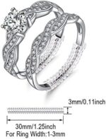 JewelryPalace Wickelring Unendlichkeit Verlobungsring Paar Eheringe Ring Silber 925 Damen, Zirkonia Silberringe Trauringe Damenring Hochzeitsringe Antragsring Memoirering Ringe Set, Damen Schmuck – Bild 5