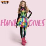 Spooktacular Creations Punky Buntes Skelett Deluxe Mädchen Kostüm Set mit Haarverlängerungen für Halloween Kostüm Dress Up Partys – Bild 2