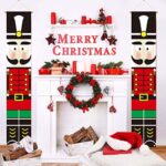 QIAMNI Nussknacker "Merry Christmas" – Outdoor-Weihnachtsdekoration – lebensgrosses Soldaten-Modell, Nussknacker-Banner für Haustür, Veranda, Garten, Innen- und Aussenbereich, Kinderparty – Bild 3