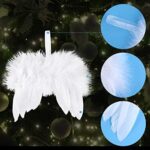FEPITO 16 Stücke Weiss Weihnachtsschmuck Fantasie Engel Weisse Feder Flügel Ornament für Weihnachtsfeier Dekoration DIY Handwerk – Bild 5