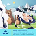 KIDIZ® Babywippe Babyschaukel mit 5 Geschwindigkeitseinstellungen zusammenklappbarer Baby Wippe Schaukel Babyhochstuhl mit Spielbogen Spielzeugen 5 beruhigende Naturgeräusche – Bild 5