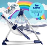 KIDIZ® Babywippe Babyschaukel mit 5 Geschwindigkeitseinstellungen zusammenklappbarer Baby Wippe Schaukel Babyhochstuhl mit Spielbogen Spielzeugen 5 beruhigende Naturgeräusche – Bild 3