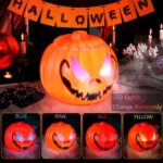 Halloween Ultraschall-Nebelmacher,Mini Nebelmaschine mit Halloween Kürbis Eimer,Vernebler für Halloween Party,Halloween Deko Kürbis mit LED Beleuchtet,Halloween Decoration für Tischdeko Garten – Bild 2