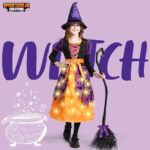 Spooktacular Creations Hexenkostüm für Mädchen, Light-up Hexen Halloween Kostüm Kleid UP – Bild 2