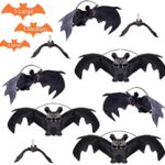 Jonami Halloween Deko Set, Halloween Fledermäuse Gummi Realistische Dekor (3 Gross + 3 Mittel + 3 Klein) Fledermaus zu Hängen, Aufhänger Dekoration, Gruselig, Horror