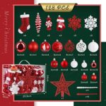 SOLEDI® 128er Set Premium Weihnachtskugeln - Robuste und Sichere Christbaumschmuck Set mit Aufhängen - Christbaumkugeln Bunt, Mehrweg Weihnachtsdeko – Bild 2