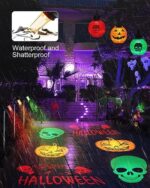 iShabao Halloween Deko Outdoor, Projektionslampe mit Kürbis Totenkopf und Happy Halloween Muster, Halloween Projektorslichter Gartenbeleuchtung Aussen Wasserdicht für Garten Terrasse Rasen Hof Party – Bild 2