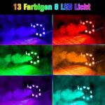 Katomi 700W Nebelmaschine RGB Effekt,13 Farbigen 8 LED Licht Smoke Machine,Mini Fog Rauchmaschine mit 2 kabelgebundenen und Funkfernbedienungen für DJ Disco Party,Halloween,Hochzeiten Weihnachten – Bild 5